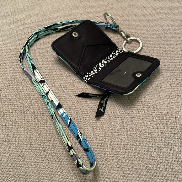 Vera Bradley Fabric Lanyard with Double ID Window Wallet - Picture 10 of 12